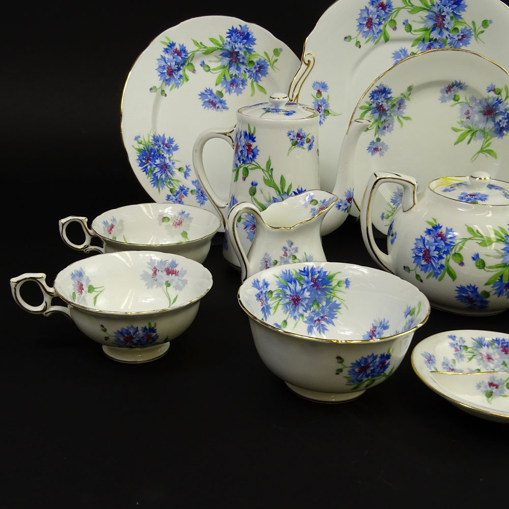 Eighteen (18) Piece Hammersley & Co. Porcelain Breakfast Set in the Cornflower Blue Pattern.