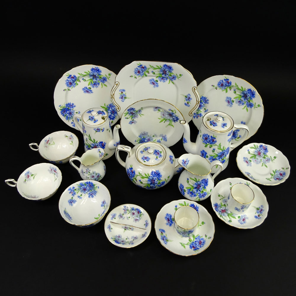 Eighteen (18) Piece Hammersley & Co. Porcelain Breakfast Set in the Cornflower Blue Pattern.