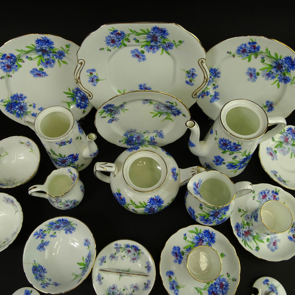 Eighteen (18) Piece Hammersley & Co. Porcelain Breakfast Set in the Cornflower Blue Pattern.