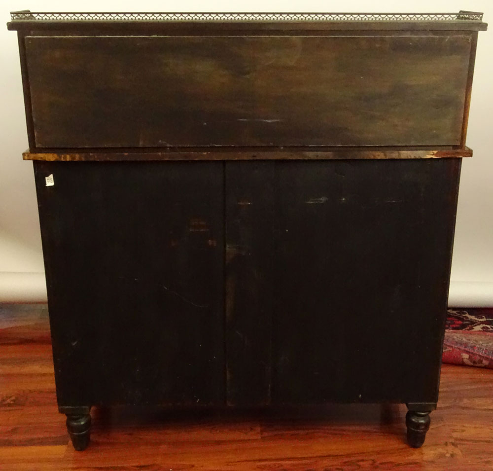 Early 19th Century English Regency Rosewood and Brass Inlaid Chiffonier.