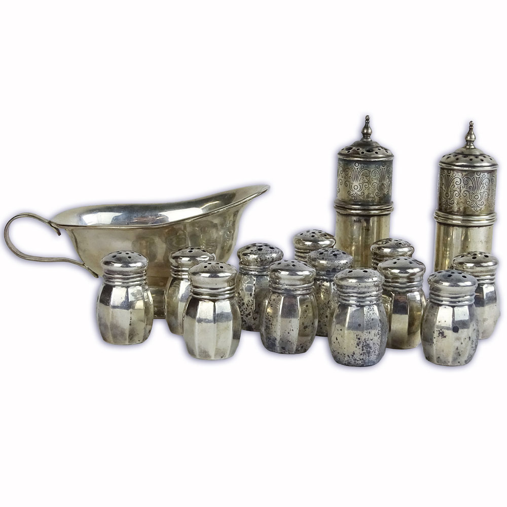 Collection of 15 Sterling Silver Table Top Items.