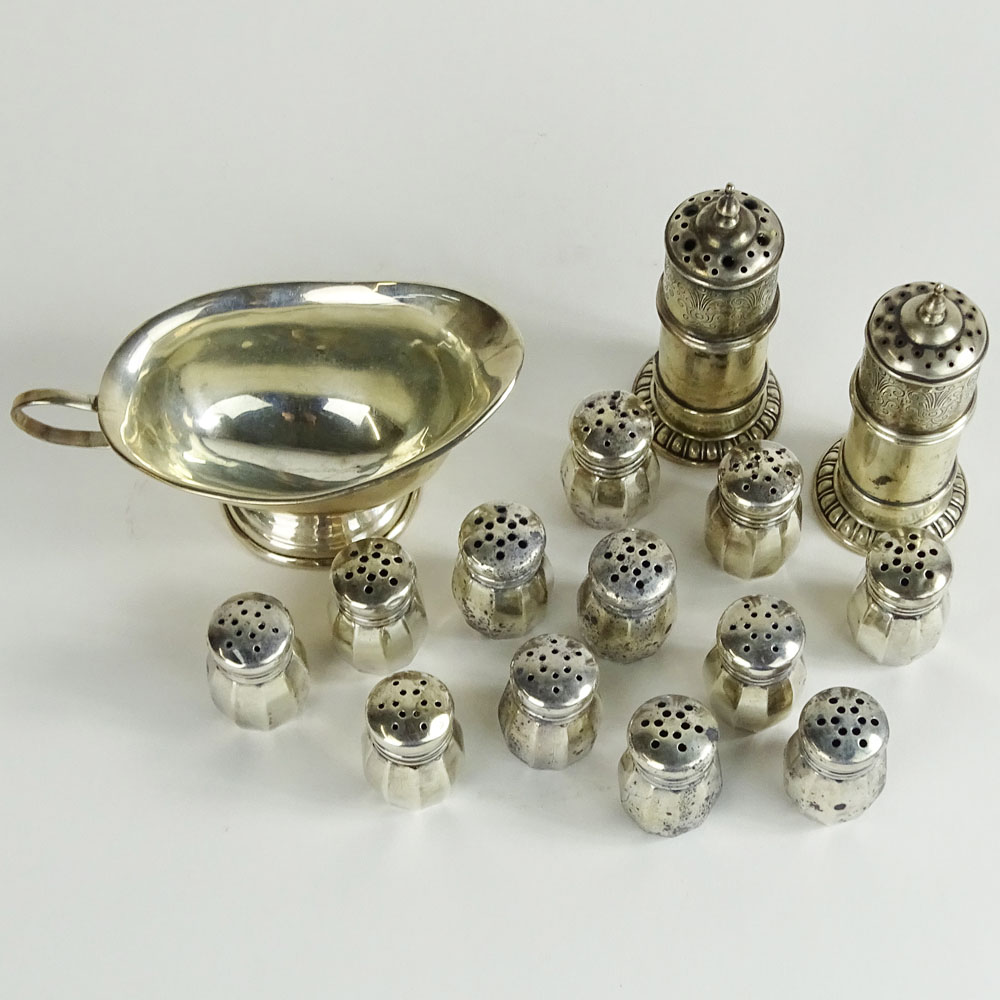 Collection of 15 Sterling Silver Table Top Items.