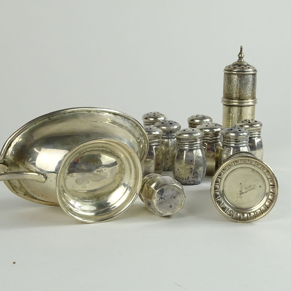 Collection of 15 Sterling Silver Table Top Items.