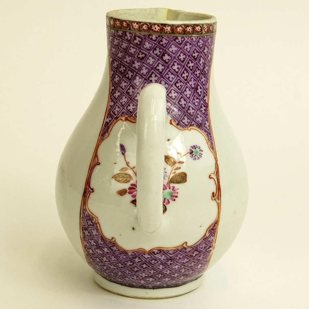 18th Century Chinese Export Porcelain Hand Painted Cream Pitcher.