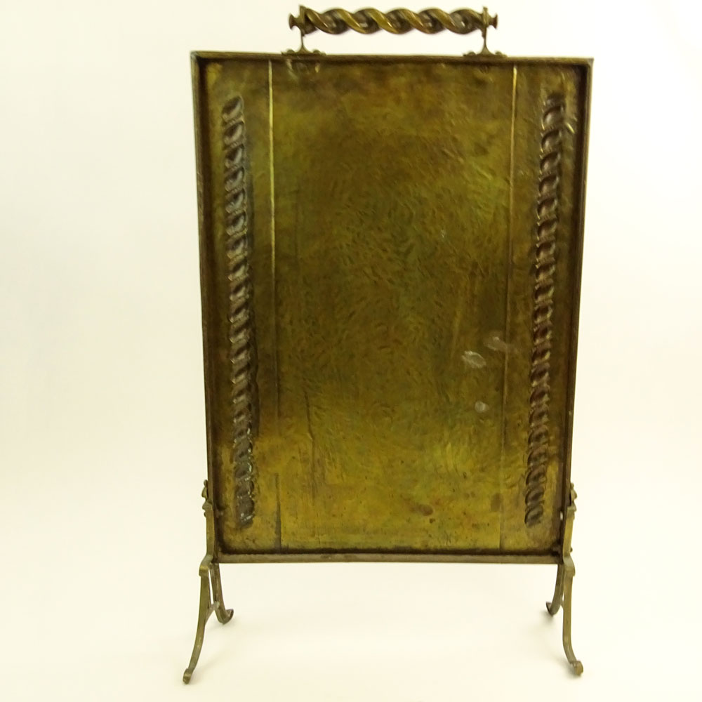 Antique Brass Fire Screen.