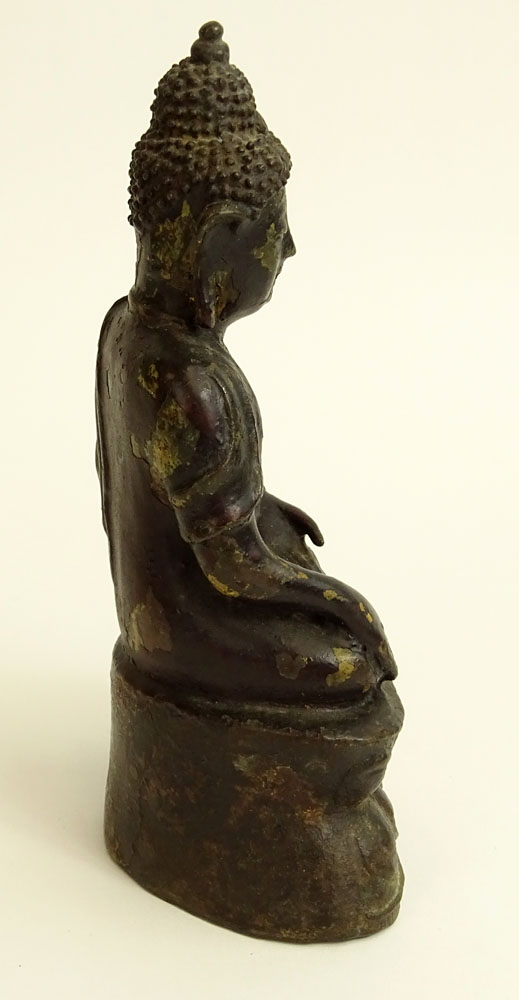 Vintage Chinese Painted Metal Buddha Figure.