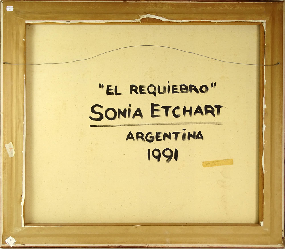 Sonia Etchart, Argentinian (20th Century) Oil on canvas "El Requiebro" 