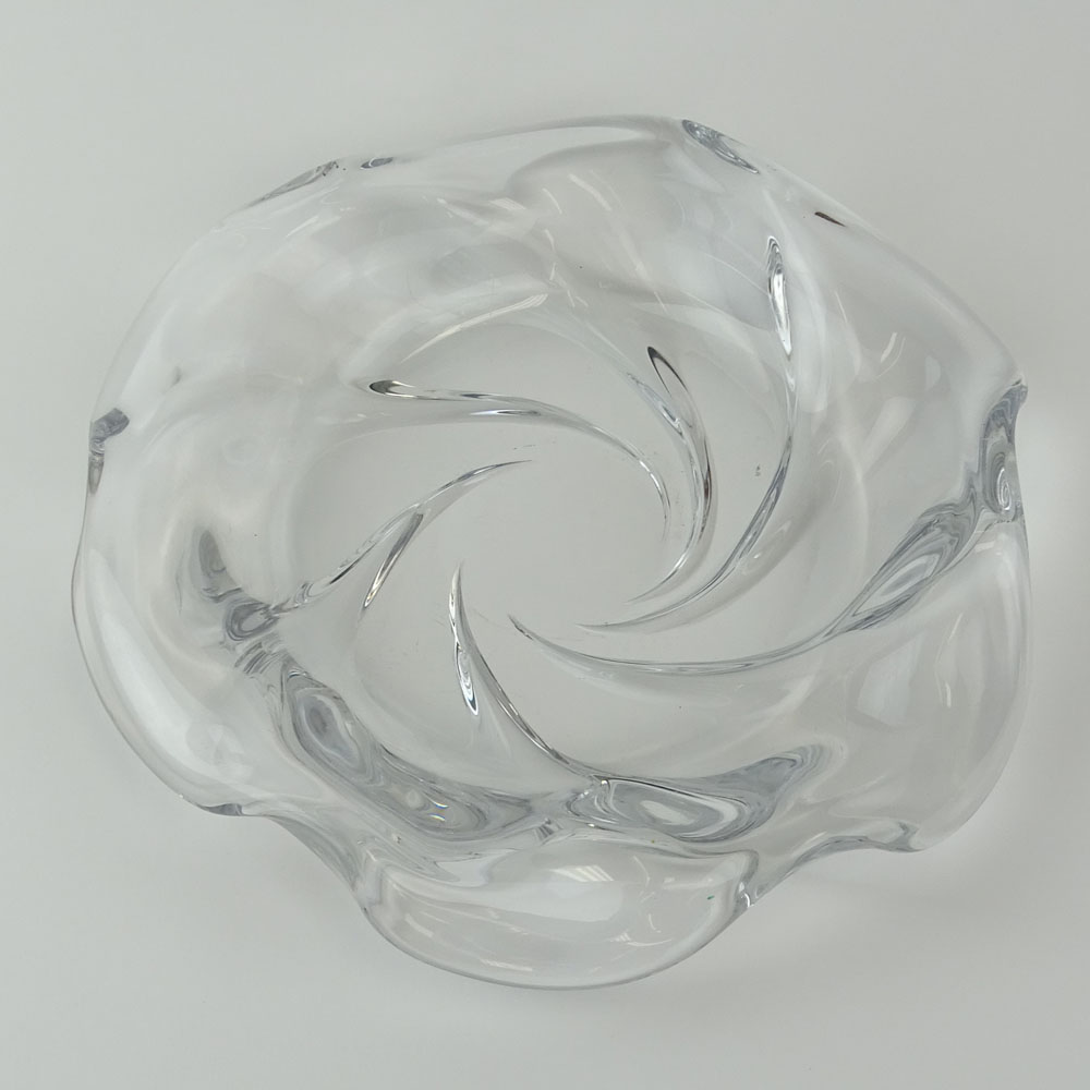 Orrefors Crystal Dish. Swirl Motif.