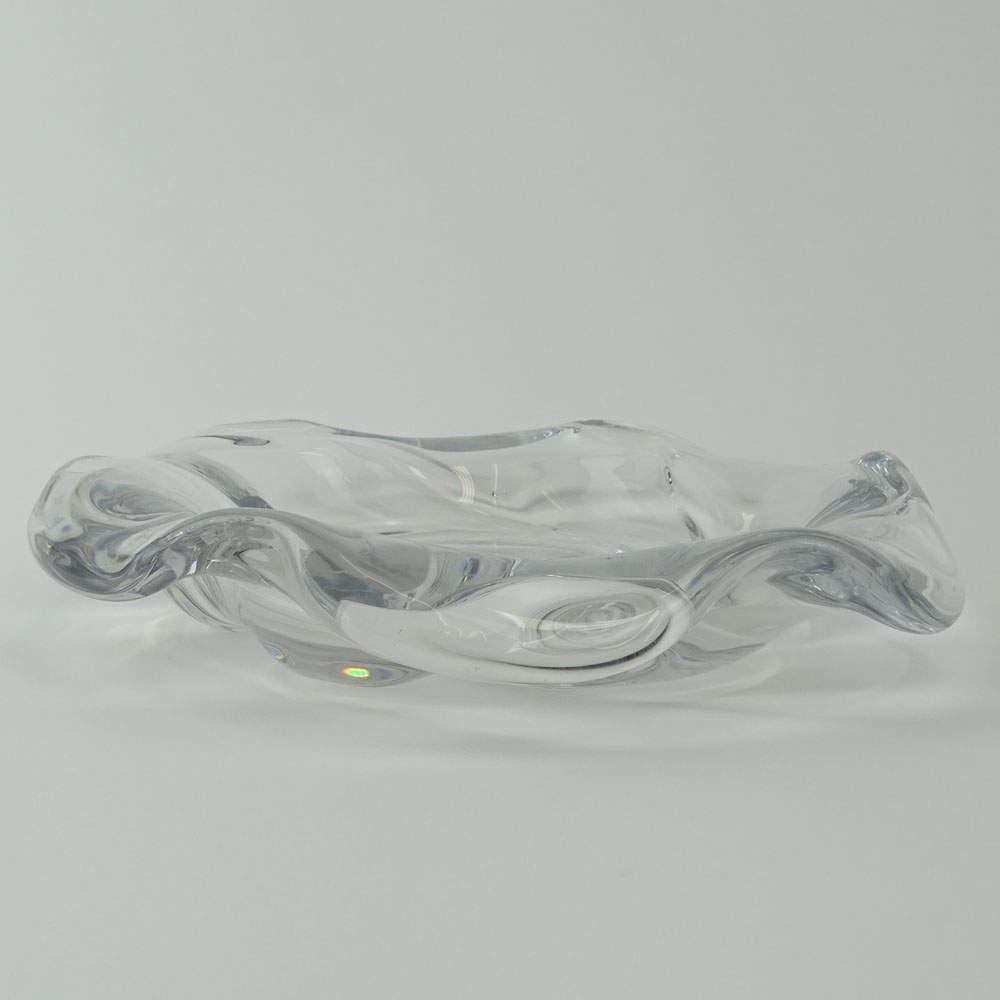 Orrefors Crystal Dish. Swirl Motif.