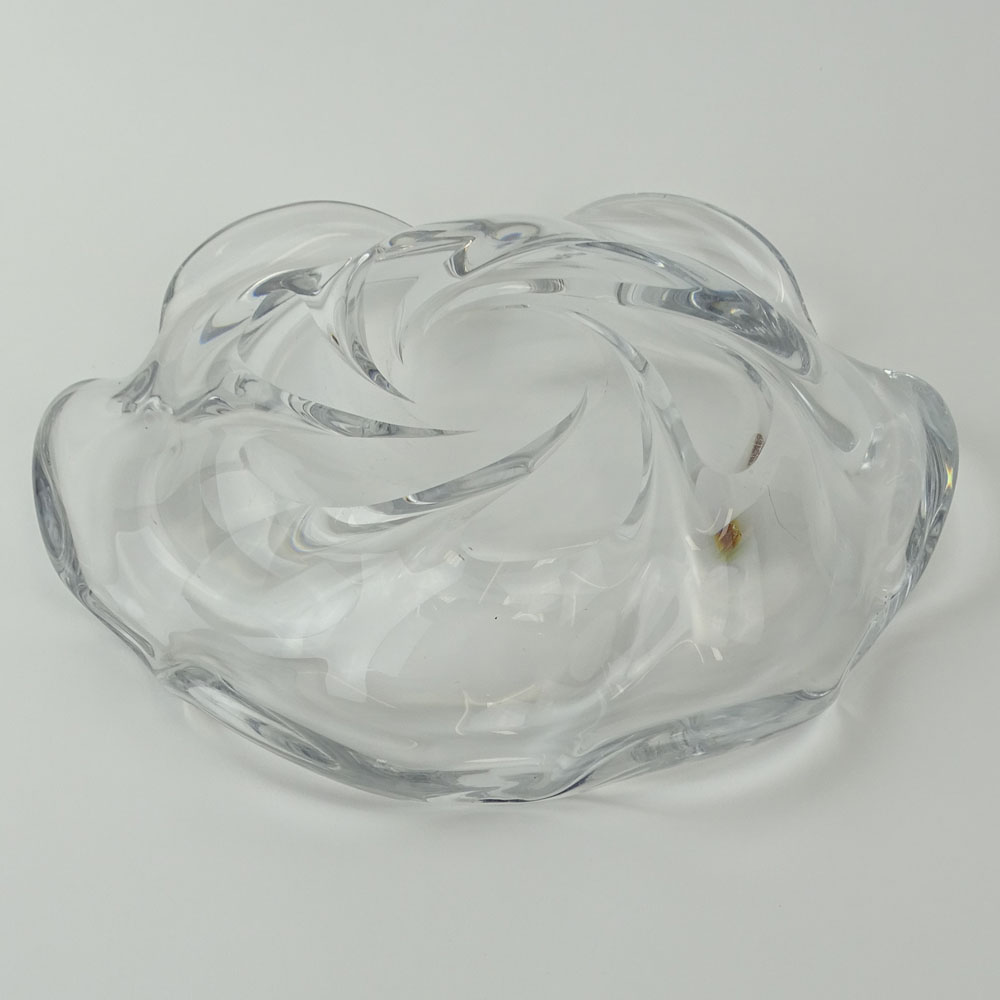Orrefors Crystal Dish. Swirl Motif.
