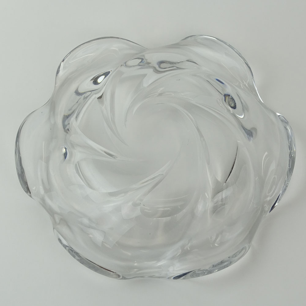 Orrefors Crystal Dish. Swirl Motif.