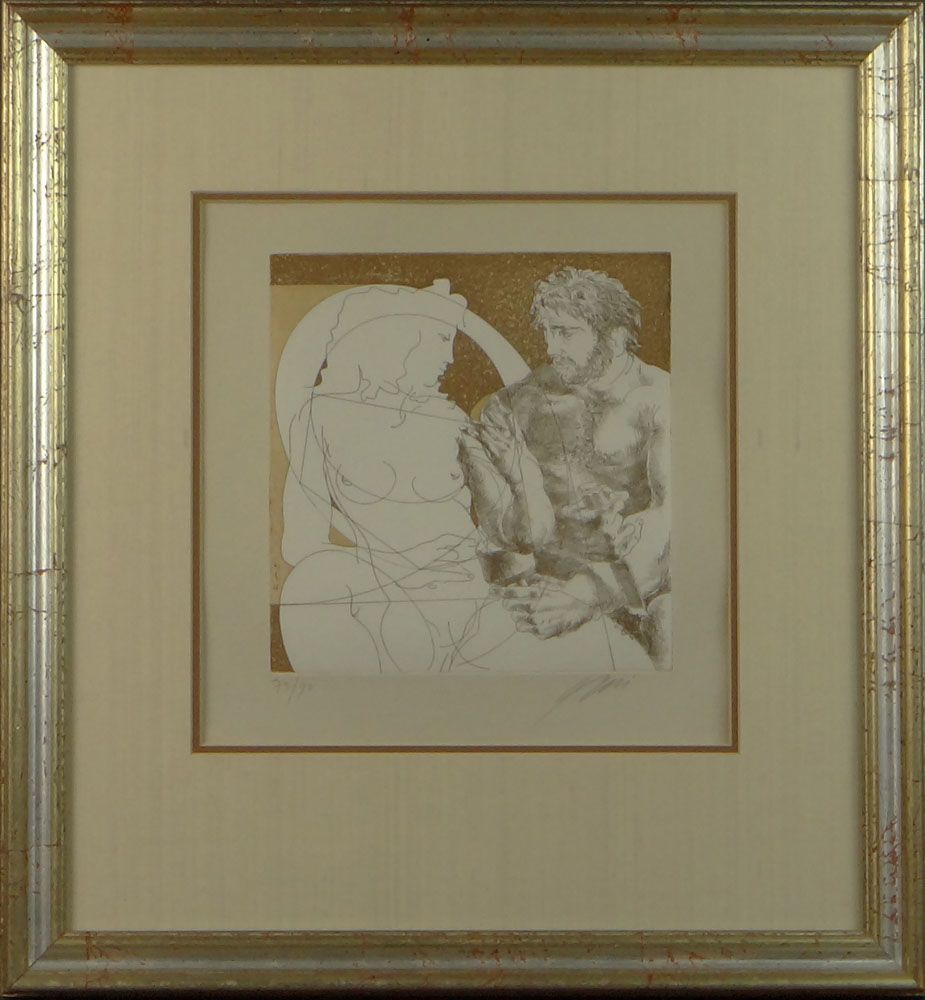 Contemporary Etching "Classical Sculpture". 