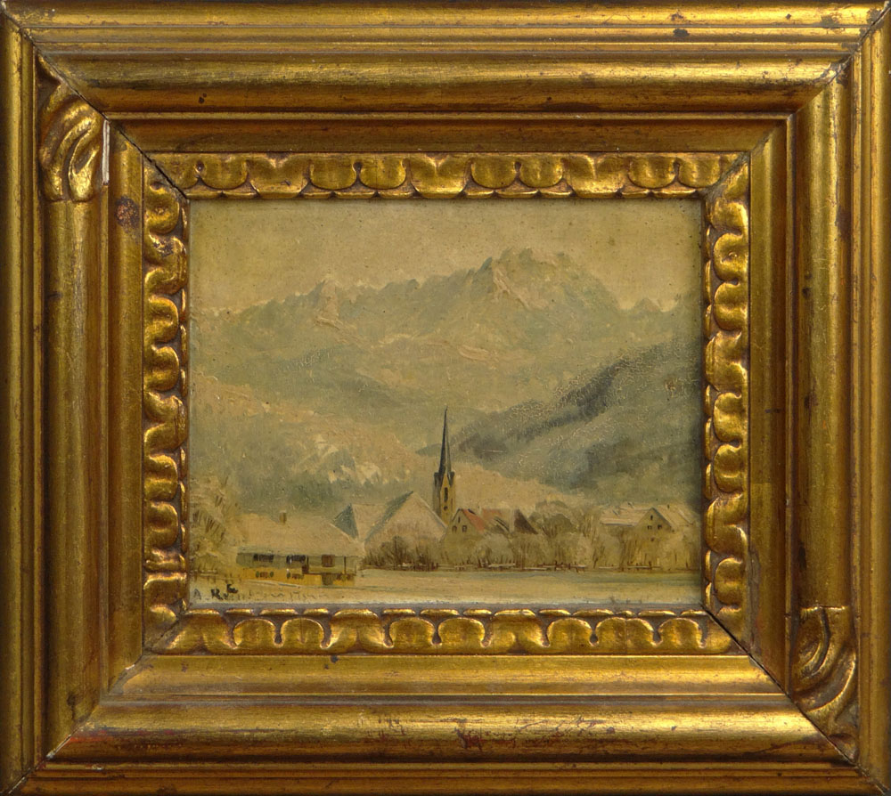 Two (2) Miniature Paintings on Panel Signed A. Reinhardt.