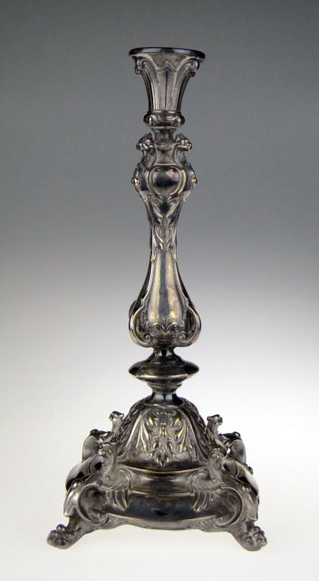 Pair of 19th Century WMF Silver Plate and Low Grade Nickel Silver Candle Sticks.