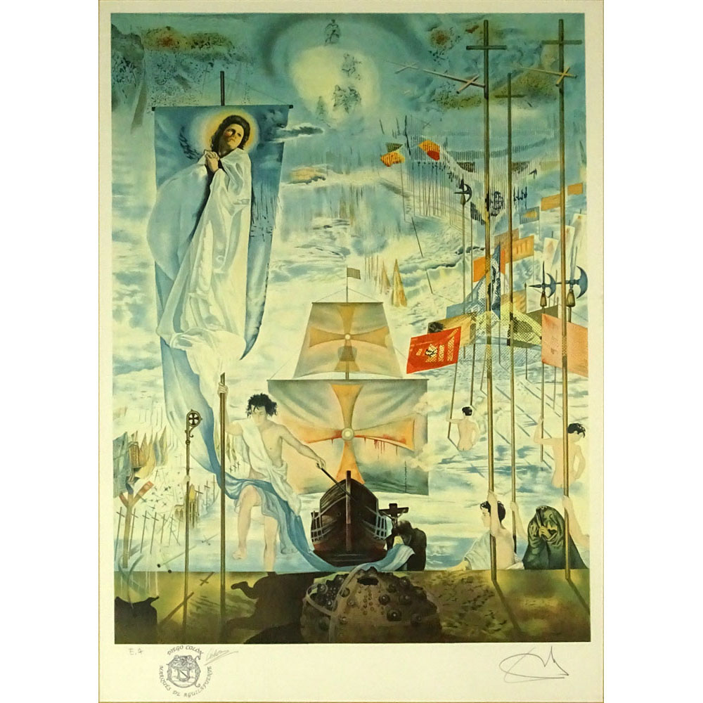 Salvadore Dali, Spanish Lithograph "Tristan and Isolde Cup of Love".