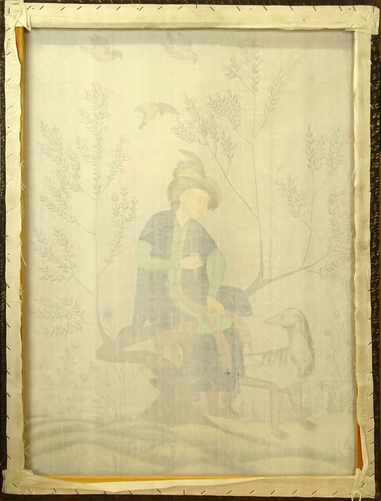 Mid 20th Century Indian Painting On Silk.