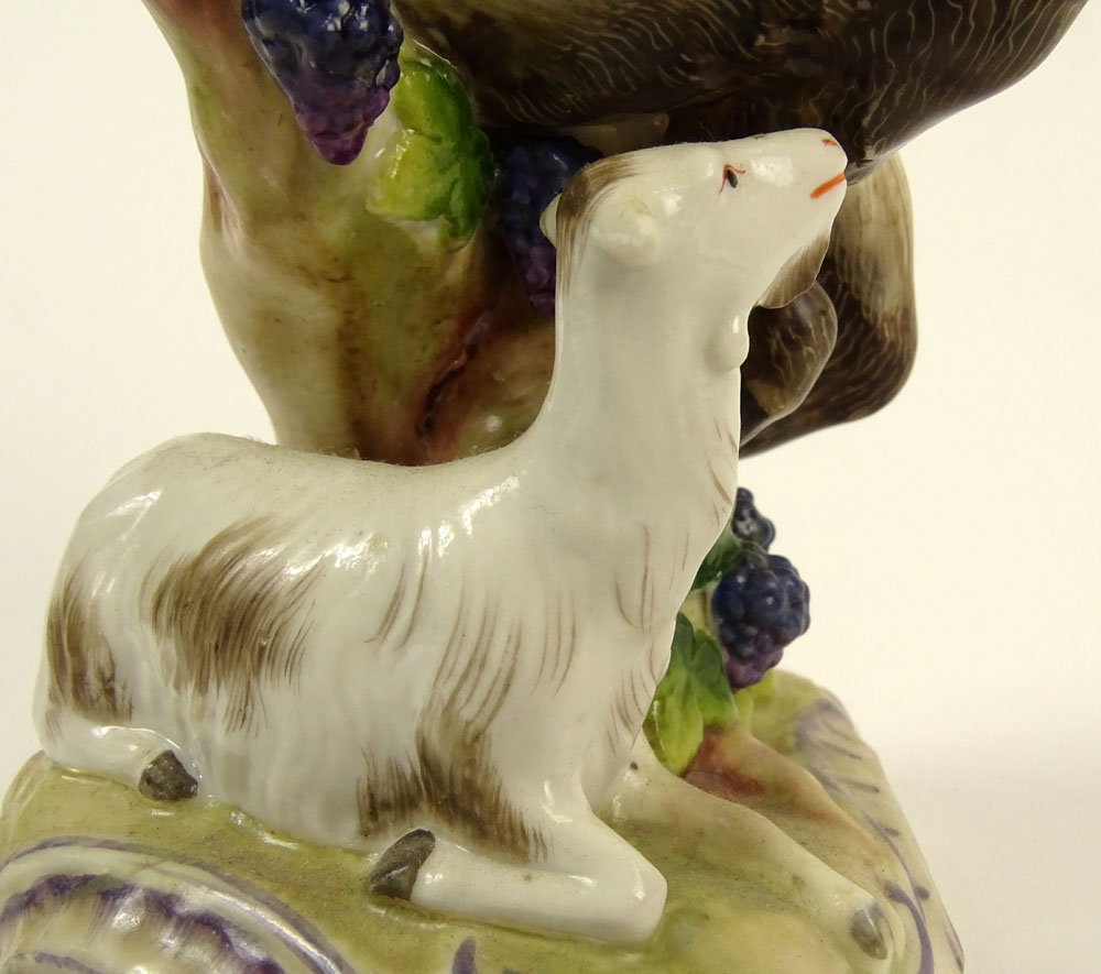 19th Century German Ludwigsburg Porcelain Figurine "Satyr with Pipe and Goat" 