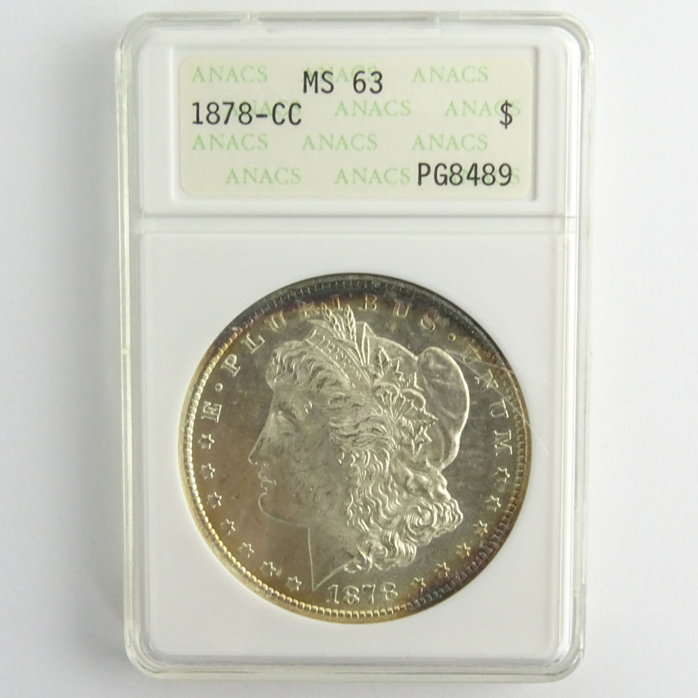 1878-CC Morgan Silver Dollar ANACS MS 63 PG8489.