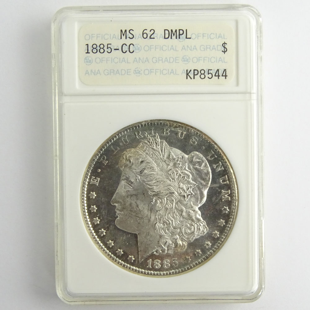 1885-CC Morgan Silver Dollar ANACS MS 62 DMPL