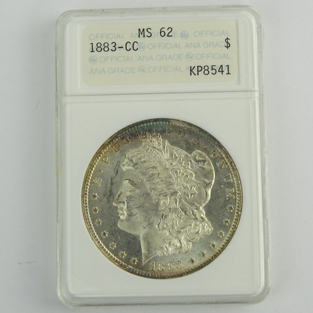 1883-CC Morgan Silver Dollar ANACS MS 62 KP8541.