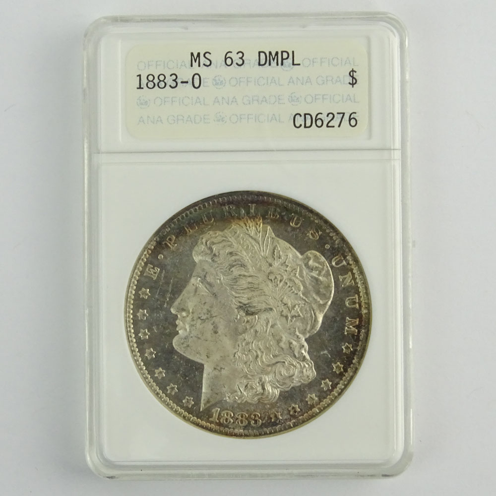 1883-O Morgan Silver Dollar MS63 DMPL ANACS CD6276.