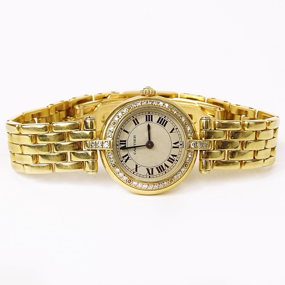 Lady's Cartier 18 Karat Yellow Gold Panthere Quartz Movement Watch.