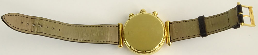 Men's Vintage Gerald Genta 18 Karat Yellow Gold Chronograph Automatic Movement Watch.