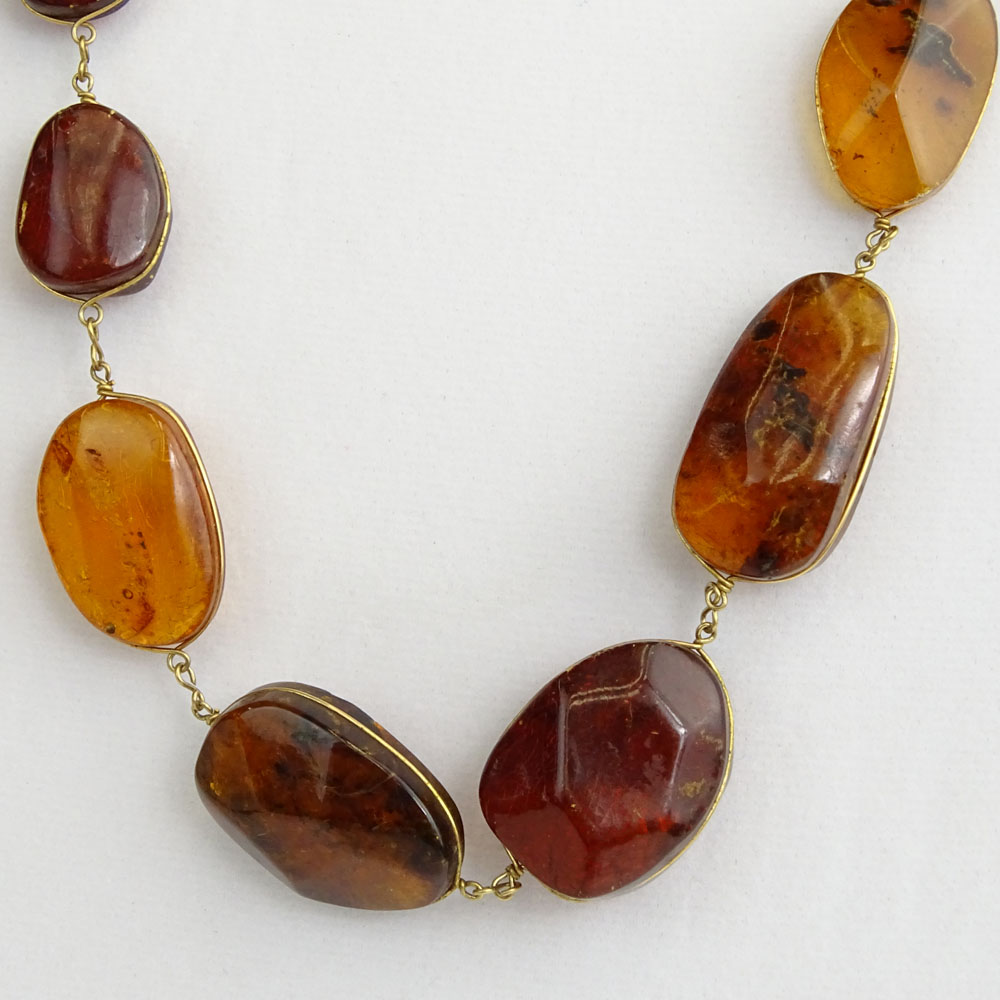 Vintage Amber Bead Necklace.