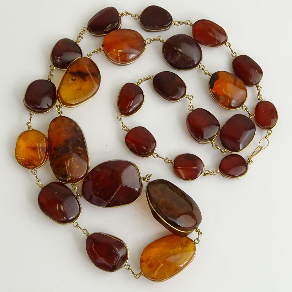 Vintage Amber Bead Necklace.