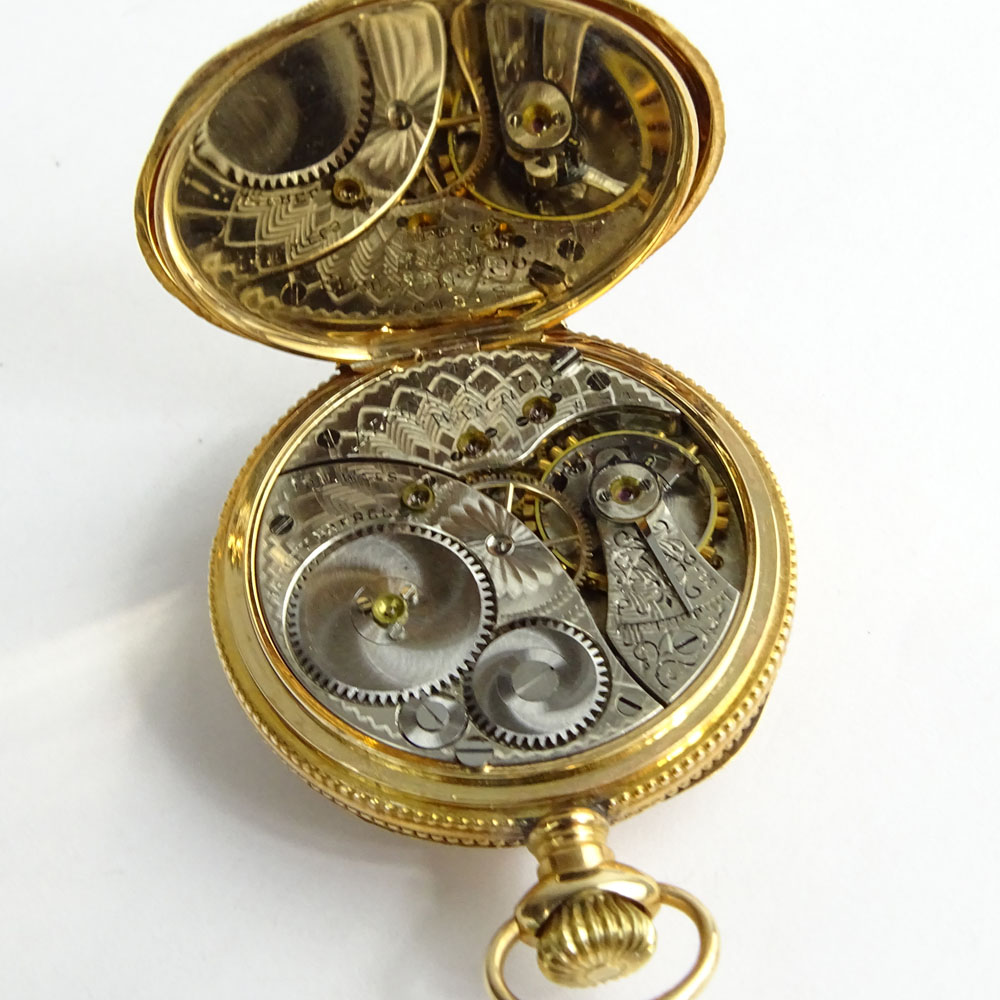 Antique Elgin 14 Karat Rose Gold Pocket Watch.