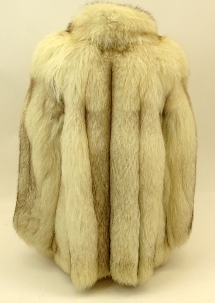 Retro "Alper Furs" Short White Fox Fur Jacket. 