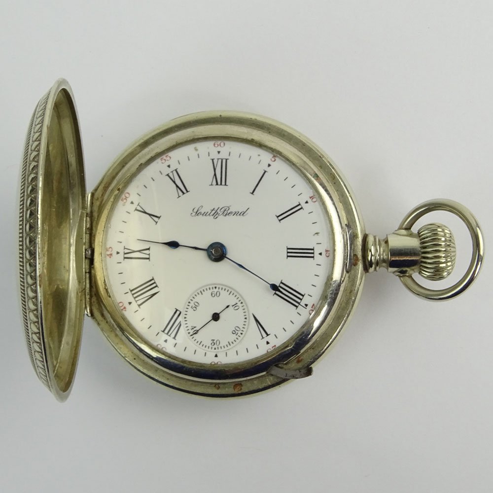 Vintage South Bend Tri Color Pocket Watch. Horse Motif.