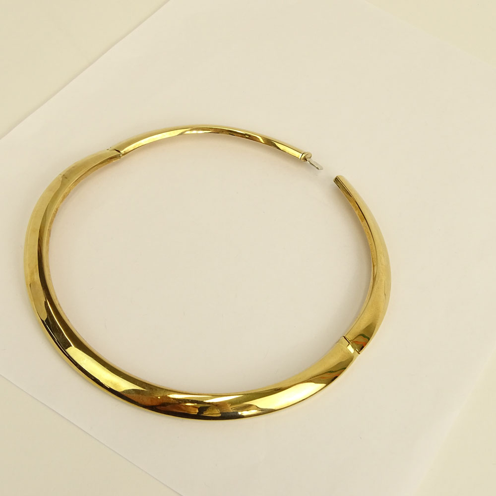 Vintage 14 Karat Yellow Gold Cuff Choker Necklace.