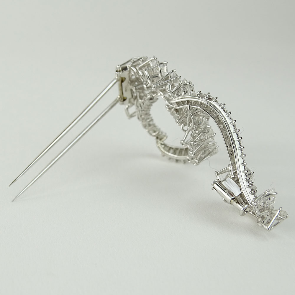 Lady's Fine Quality Retro Approx. 7.0-8.0 Carat Mixed Cut Diamond and Platinum Brooch.