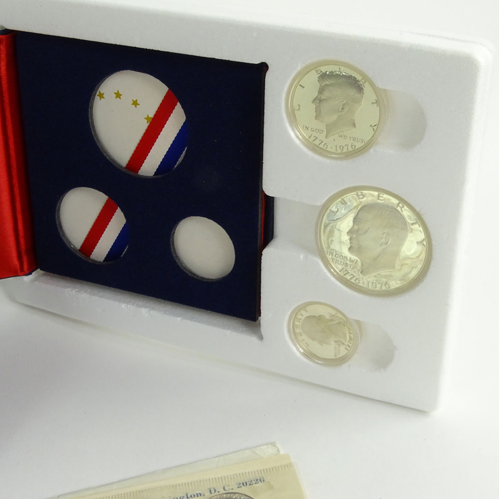 Collection US Proof Coin Sets and Uncirculated Eisenhower Dollar Coins.