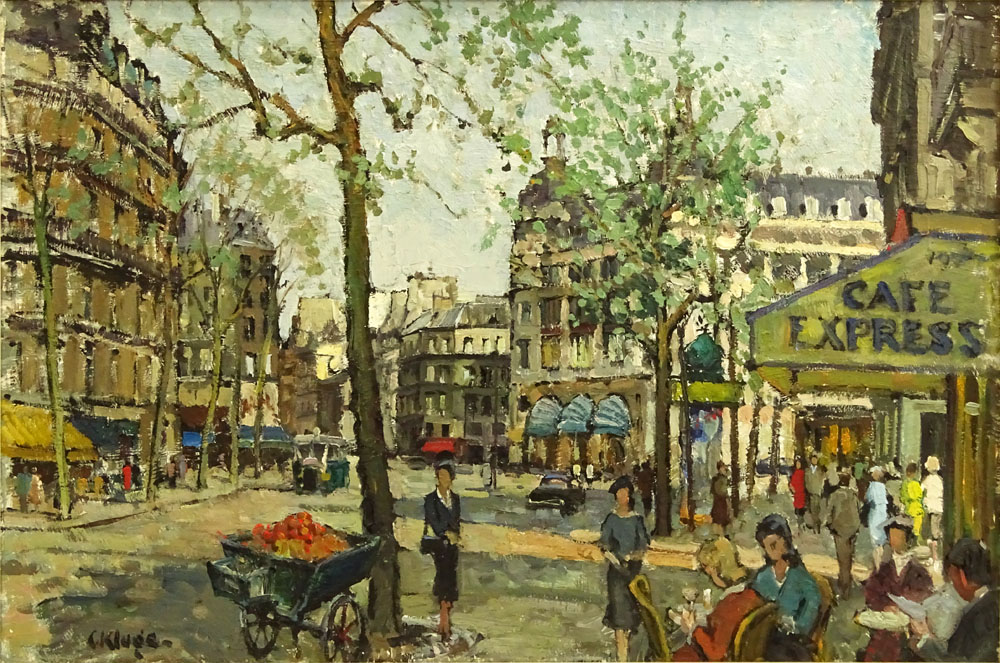Constantin Kluge, French (1912-2003) oil on canvas "Le Magasin Du Printemps"
