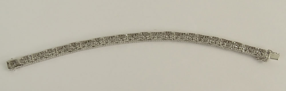 Approx. 7.0 Carat Round Brilliant Cut Diamond and 18 Karat White Gold Bracelet.