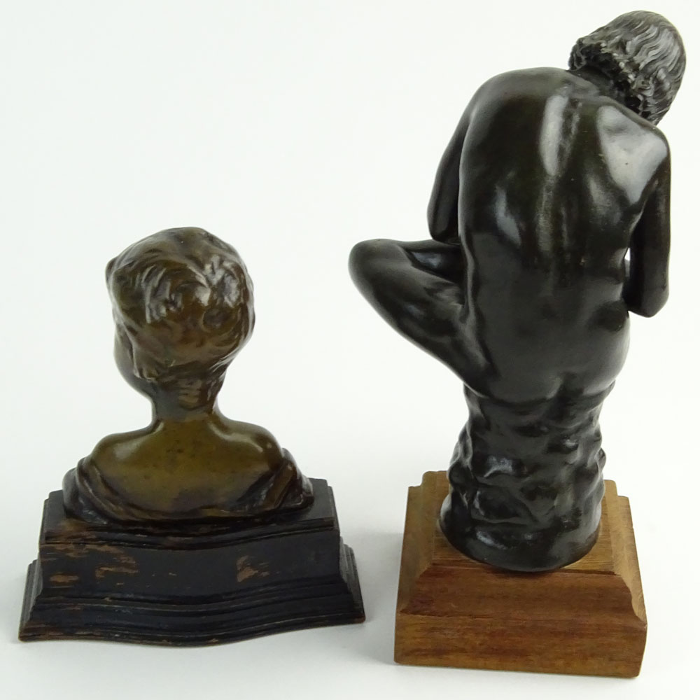 Lot of Two (2) Bronze Sculptures. "Boy With Thorn" and "Laughing Child".