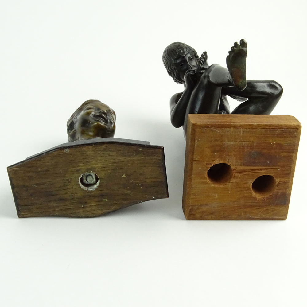 Lot of Two (2) Bronze Sculptures. "Boy With Thorn" and "Laughing Child".