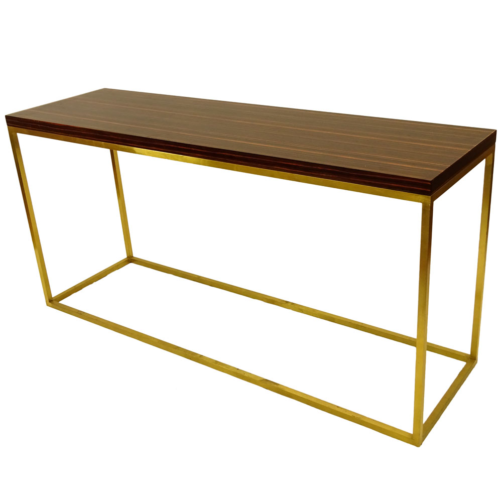 Todd Hase, American 21st Century "Duval" Macassar Ebony and Brass Console Table (prototype).