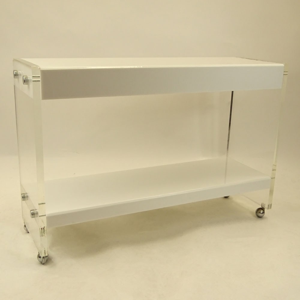 Mid Century Modern Lucite Console on Castors.