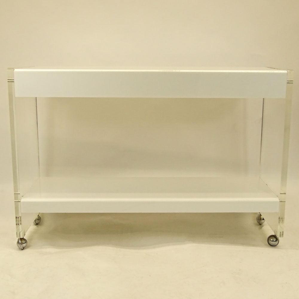 Mid Century Modern Lucite Console on Castors.