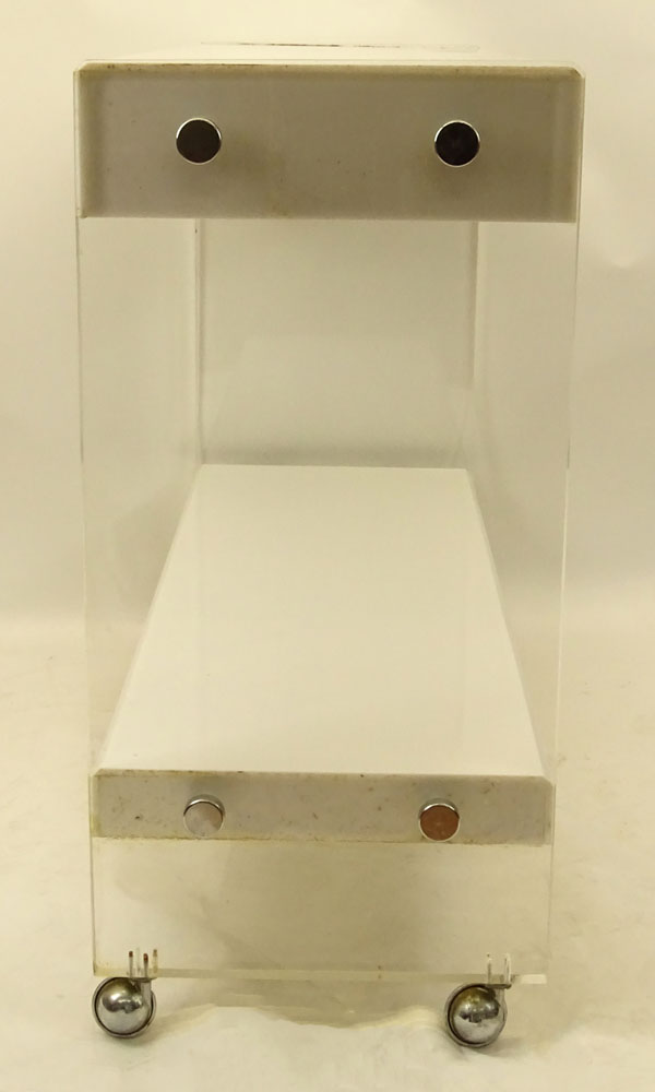 Mid Century Modern Lucite Console on Castors.