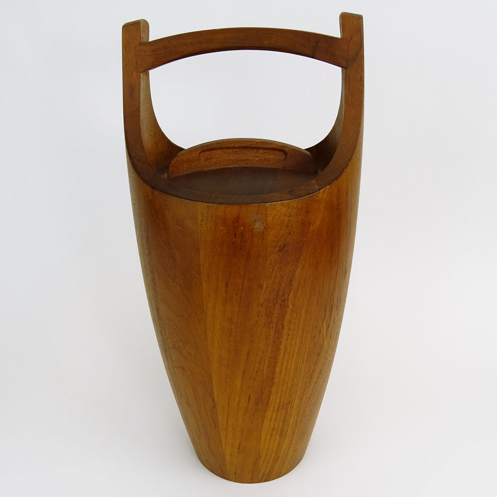 Mid Century Modern Dansk Teak Ice Bucket with Tongs.