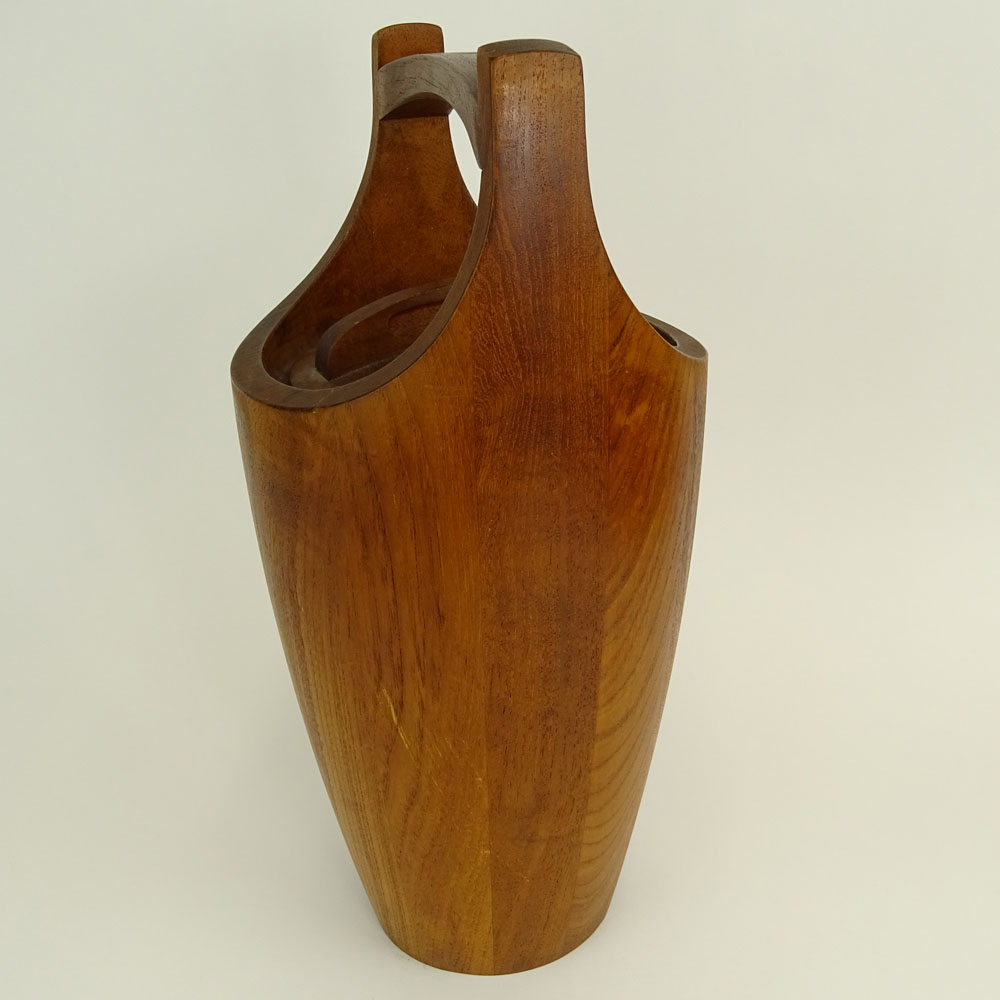 Mid Century Modern Dansk Teak Ice Bucket with Tongs.