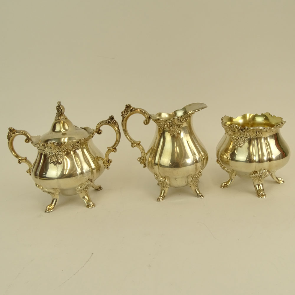 Six (6) Piece Wallace "Baroque" Silver Plate Coffee/Tea Service.