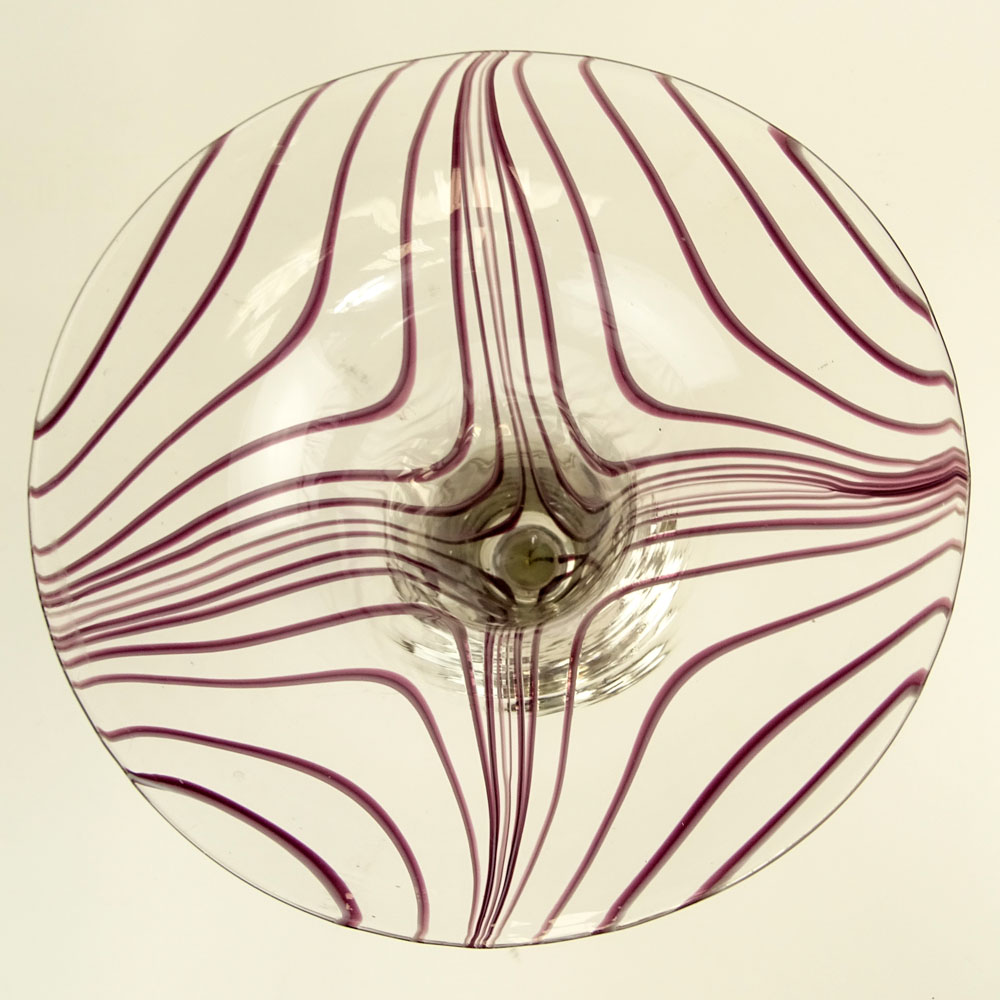 Modern Art Glass Vase With Silver Plate Base.
