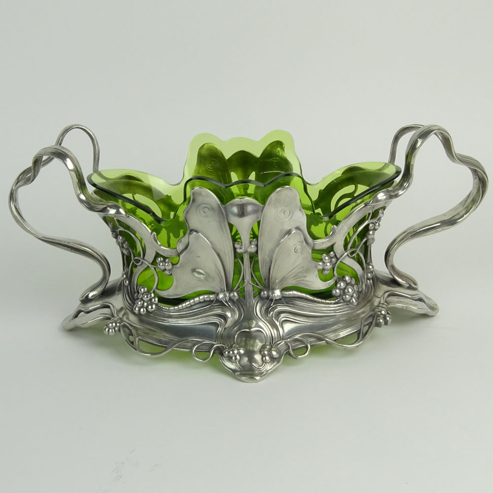 Art Nouveau WMFB Silver Plate and Glass Centerpiece.