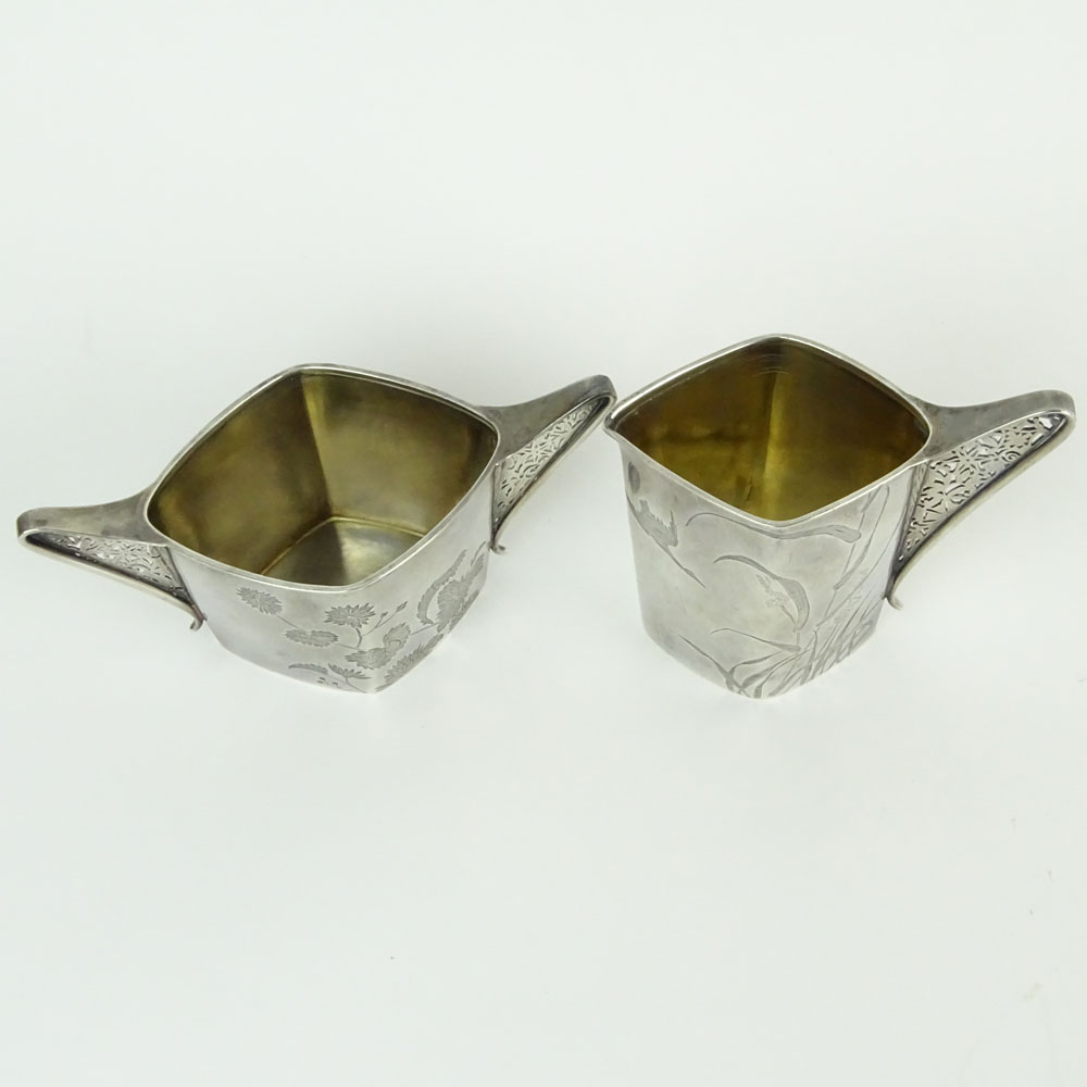 Tiffany & Co. late 19th Century Sterling Silver Creamer and Sugar set.