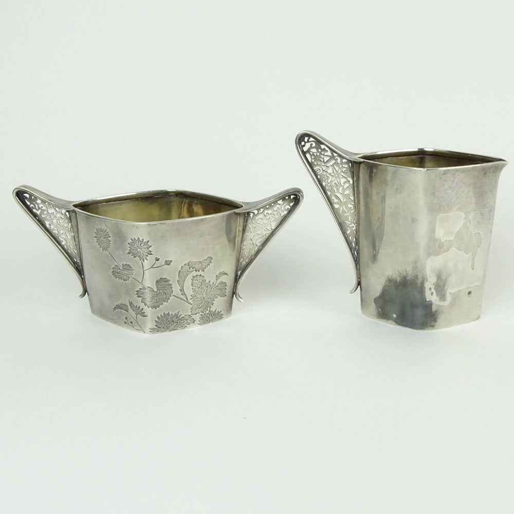 Tiffany & Co. late 19th Century Sterling Silver Creamer and Sugar set.